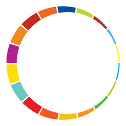 18 part section segmented circle abstract dashed vector