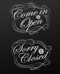 Retro Chalkboard Open & Closed Signs vector