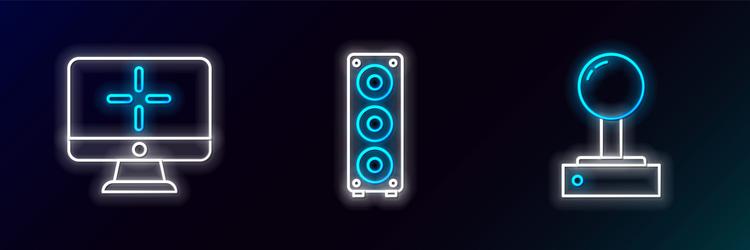 Set line joystick for arcade machine computer vector