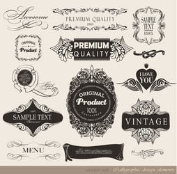 Calligraphic elements vintage Royalty Free Vector Image