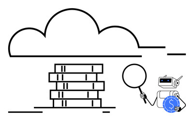 cloud storage security analysis by ai robot vector image