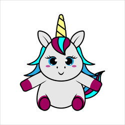 Cute unicorn design template vector