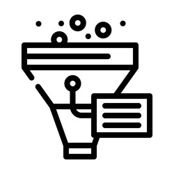 funnel filter data science line icon vector image