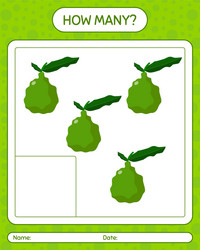 how many counting game with kaffir lime worksheet vector image
