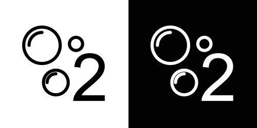 oxygen o2 icon set on white background vector image