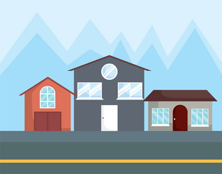 Row of houses design Royalty Free Vector Image