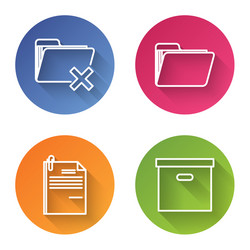 set line delete folder document file vector image