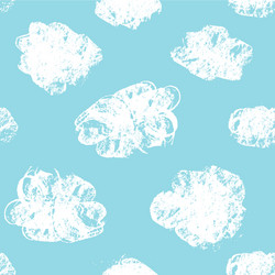 collection of hand drawn grunge clouds on the blue Vector Image