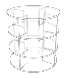 empty showcase outline rendering 3d vector image