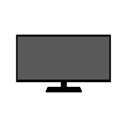 monitor icon in flat style with background vector image