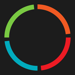 4 part section segmented circle abstract dashed vector