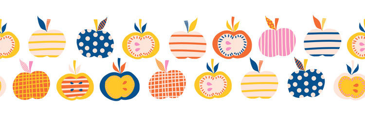Abstract Apple Border - Seamless Pattern vector