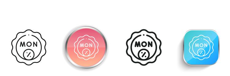 cyber monday icon thin linear regular and button vector image