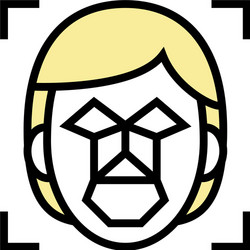 face recognition points and structure color icon vector image