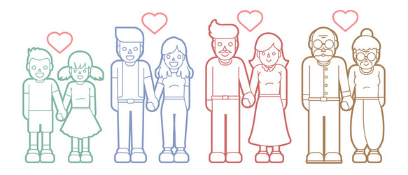 Family love people holding handscouple vector