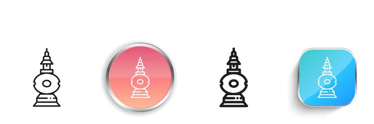 hangzhou icon thin linear regular and button vector image