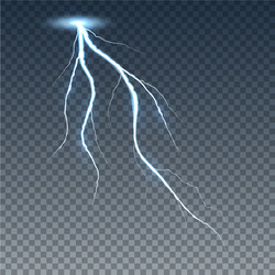 Realistic lightning and thunder bolt Royalty Free Vector