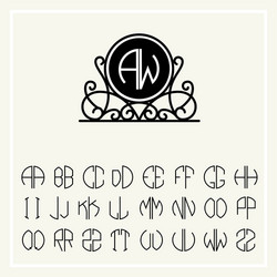 Set template to create monograms of two letters vector