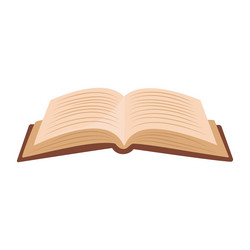 an open book in a brown binding vector image