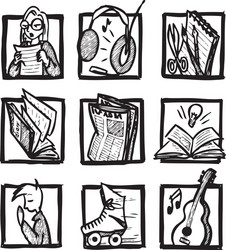 Listening Speaking Reading Writing Icon Vector Images (74)