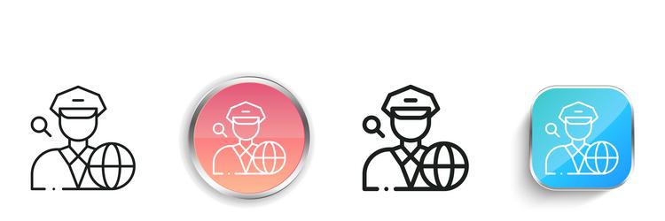 cyber security icon thin linear regular vector image