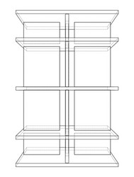 empty showcase outline rendering 3d vector image