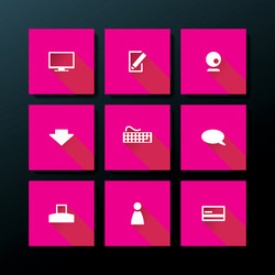 flat web icon set vector image