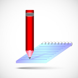 pencil with notebook in color vector