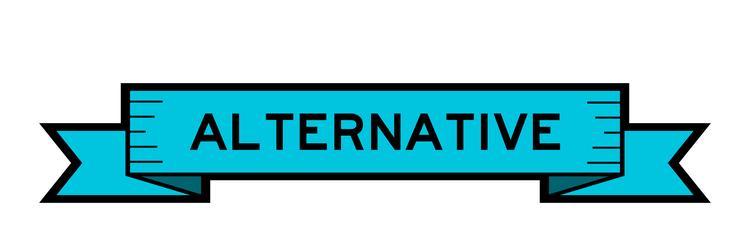 Blue color ribbon label banner with word Vector Image