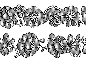 Seamless lace pattern with flowers vector