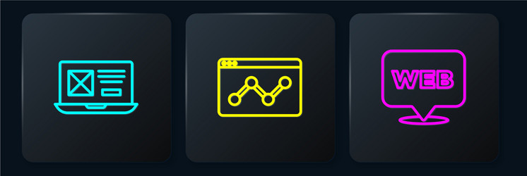set line ui or ux design web and graphic vector image