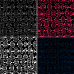 set of seamless patterns colorful lines on black vector image