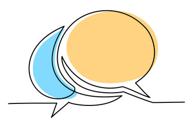 speech bubble outline dialog speak continuous one vector image
