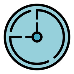 Start time management icon color outline vector