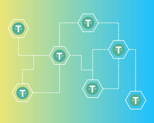 tether cryptocurrency blockchain background style vector image