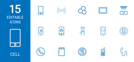 15 cell icons Royalty Free Vector Image - VectorStock