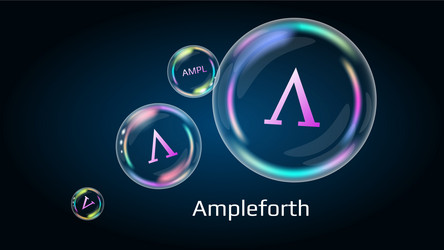 Ampleforth ampl token symbol in soap bubble coin vector