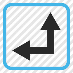 bifurcation arrow left up icon in a frame vector image