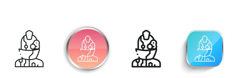 cyberpunk icon thin linear regular and button vector image