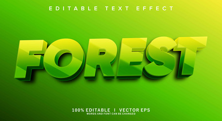 forest text effect with modern style design vector image
