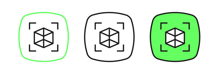 set line 3d modeling icon isolated on white vector image