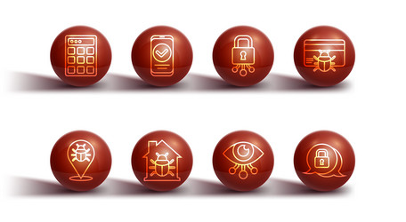 set line password protection system bug vector image