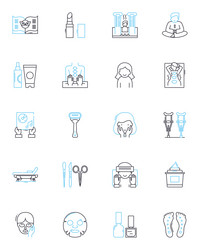 visual design linear icons set composition vector image