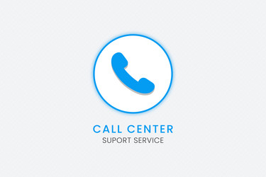 Call center support service button with icon vector