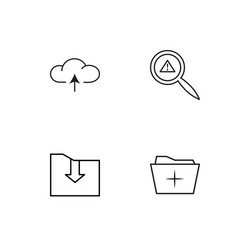 cyber security linear icons set simple outline vector image