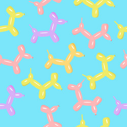 Colorful dog puppy balloon seamless pattern Vector Image
