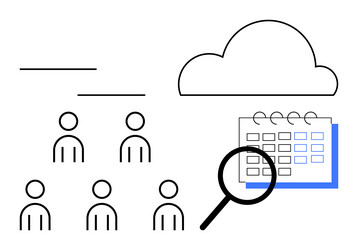 efficient team management and cloud scheduling vector image