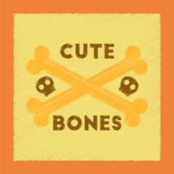 Flat shading style icon cross bones vector