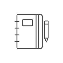 Notebook and pen icon line solid filled vector