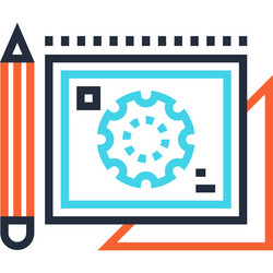 prototyping flat line web icon concept vector image